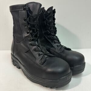 VERY GOOD Altama Wrath 8" Steel Toe Boots Tactical Combat Triple Black Leather 7